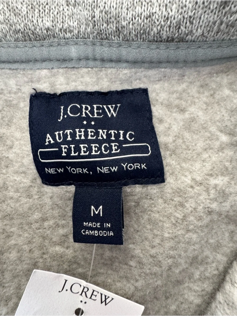 New! J. Crew Gray Marled Fleece Half-Snap Pullover Heather in Light Grey